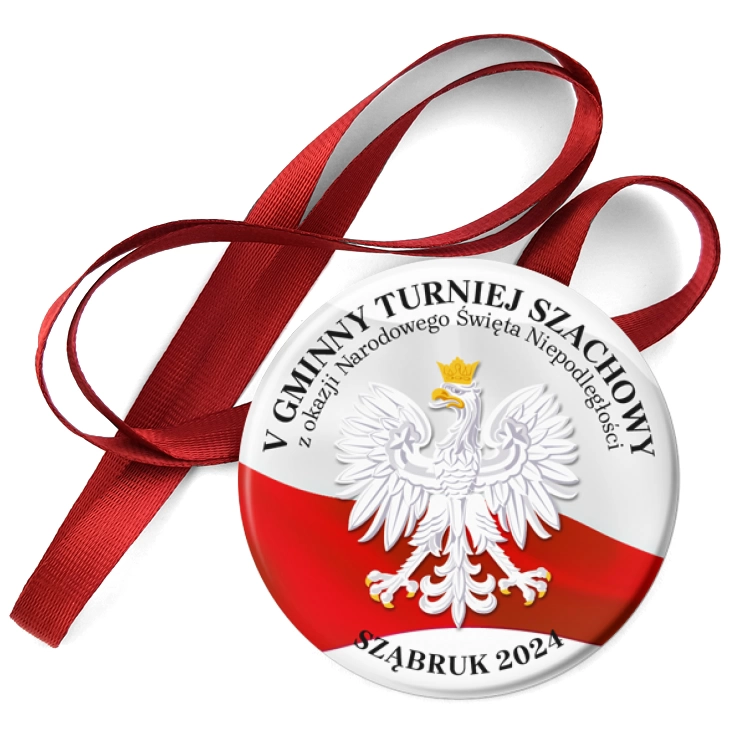 przypinka medal V Gminny Turniej Szachowy z okazji Narodowego Święta Niepodległości