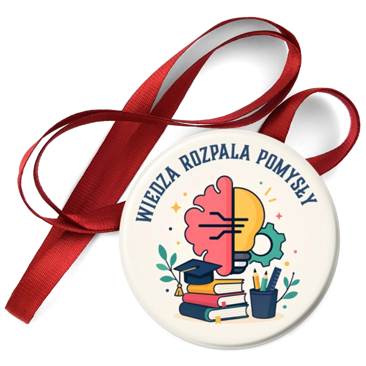 przypinka medal Wiedza zapala pomysły