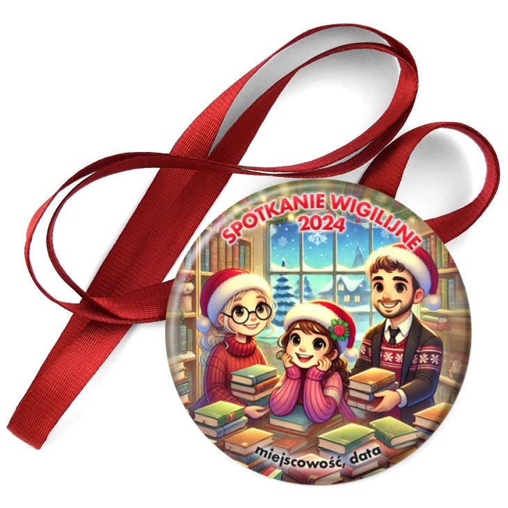 przypinka medal Wigilia w bibliotece