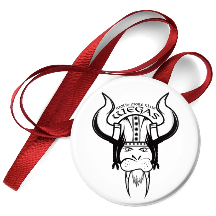 przypinka medal Wiking biały
