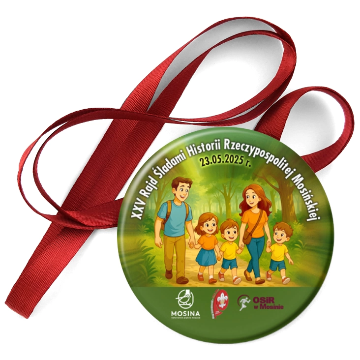 przypinka medal XXV Rajd Śladami Historii Rzeczypospolitej Mosińskiej