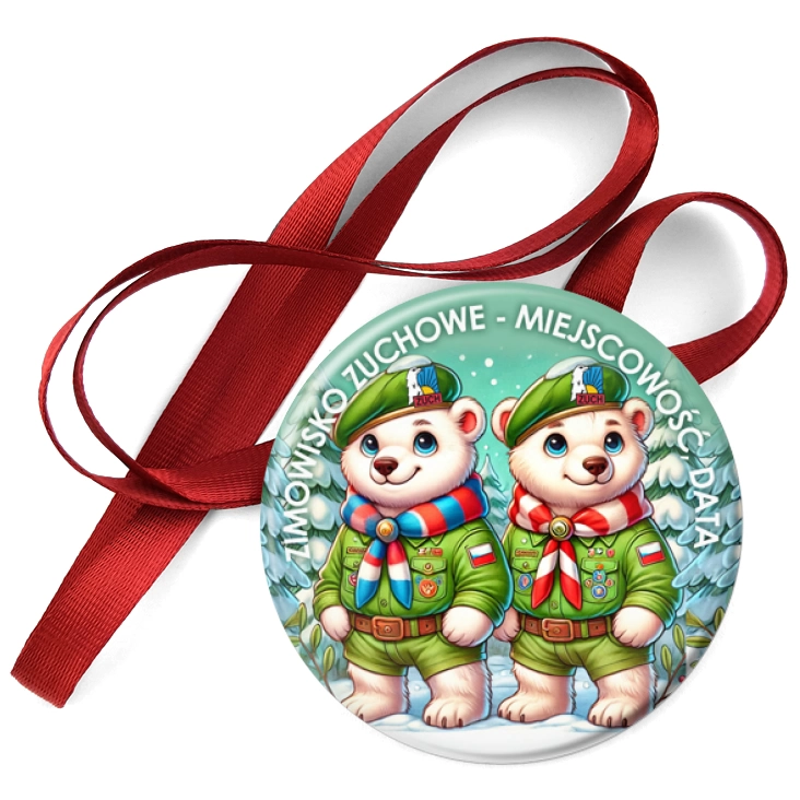 przypinka medal Zimowisko zuchowe z misiami