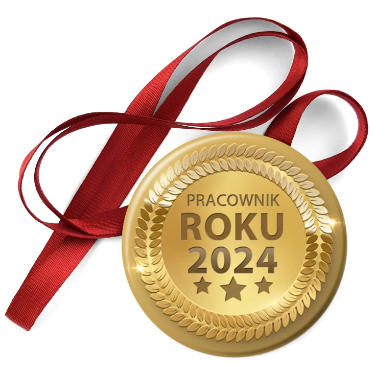 przypinka medal Złoty medal pracownik roku