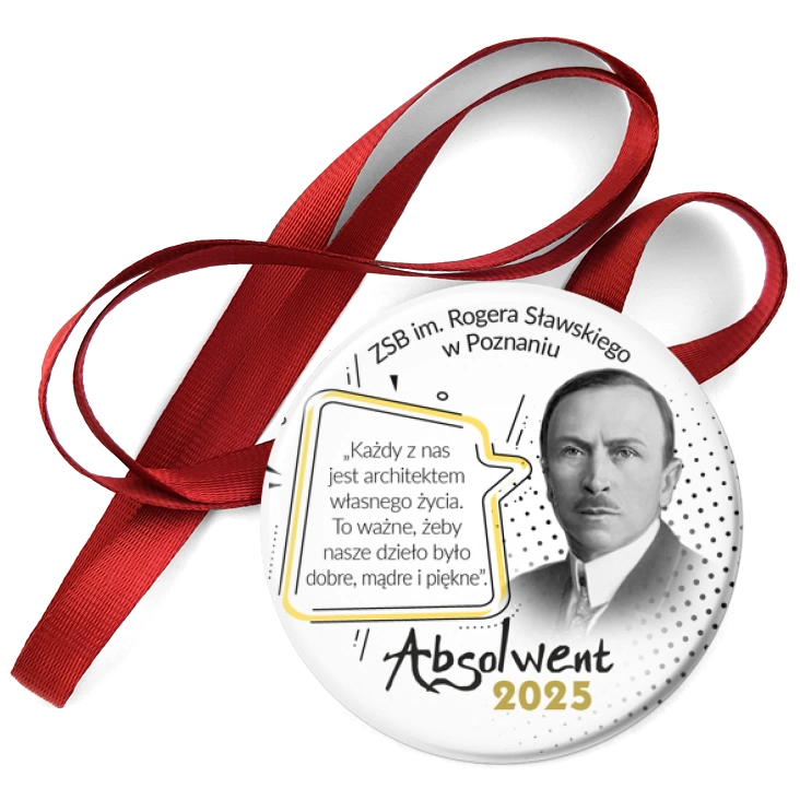 przypinka medal ZSB im. R. Sławskiego Absolwent 2025