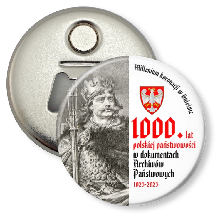przypinka otwieracz-magnes 1000 lat polskiej państwowości