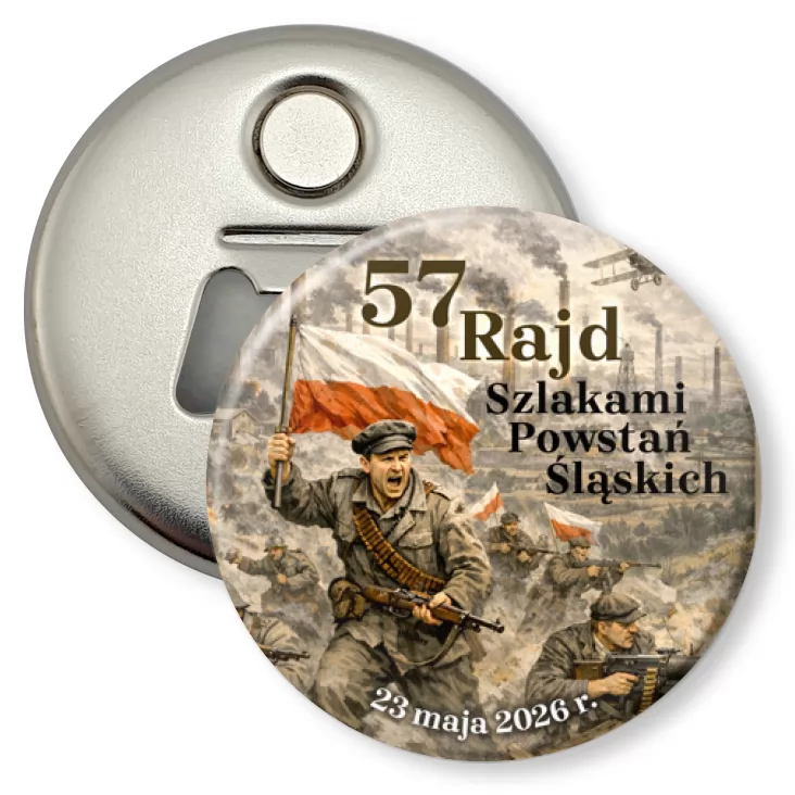 przypinka otwieracz-magnes 57 Rajd Szlakami Powstań Sląskich
