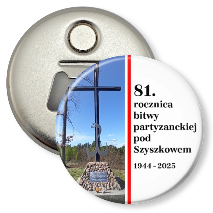 przypinka otwieracz-magnes 81. rocznica bitwy pod Szyszkowem
