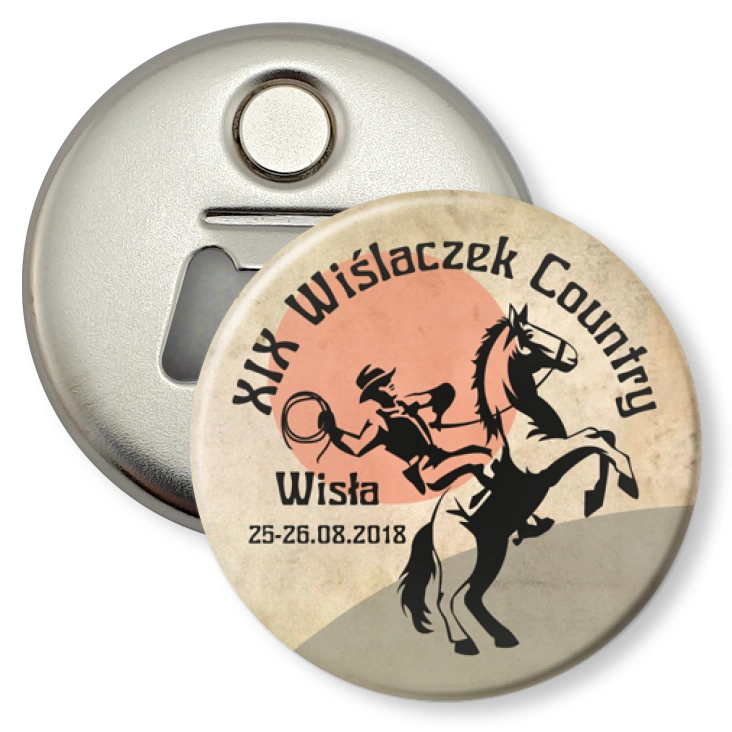 przypinka otwieracz-magnes XIX Wiślaczek Country