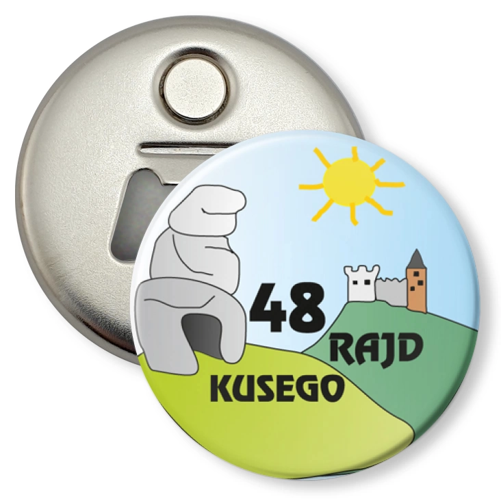przypinka otwieracz-magnes 48 Rajd Kusego