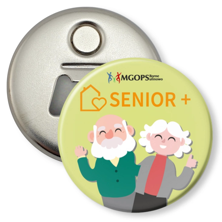 przypinka otwieracz-magnes Program Senior +