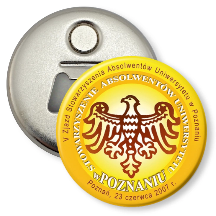 przypinka otwieracz-magnes V Zjazd Absolwentów UAM Poznań 2007