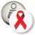 Przypinka otwieracz-magnes Czerwona wstążka symbol walki z AIDS
