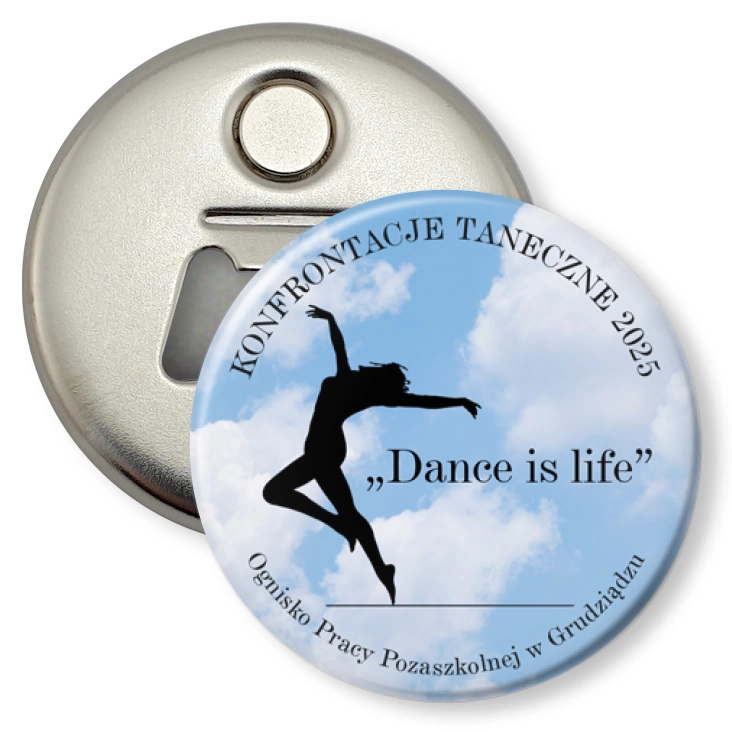 przypinka otwieracz-magnes Dance life
