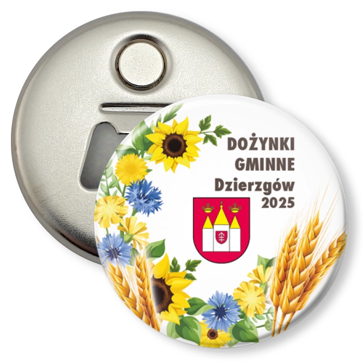 przypinka otwieracz-magnes Dożynki Gminne Dzierzgów 2025