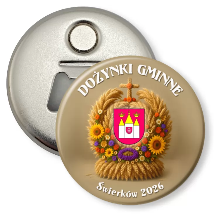 przypinka otwieracz-magnes Dożynki Gminne Świerków 2026