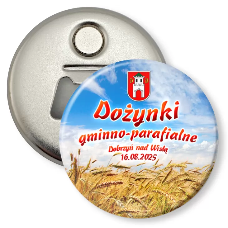 przypinka otwieracz-magnes Dożynki gminno-parafialne 2025 Dobrzyń nad Wisłą