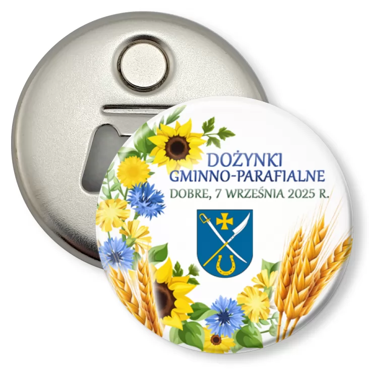 przypinka otwieracz-magnes Dożynki Gminno-Parafialne Dobre 2025