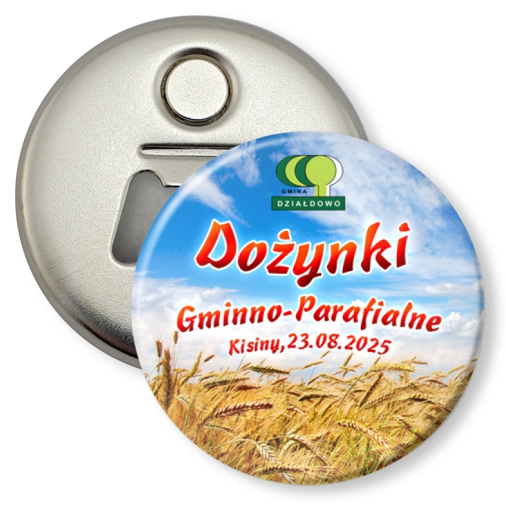 przypinka otwieracz-magnes Dożynki Gminno-Parafialne Kisiny 2025