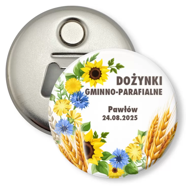 przypinka otwieracz-magnes Dożynki Gminno-Parafialne Pawłów 2025