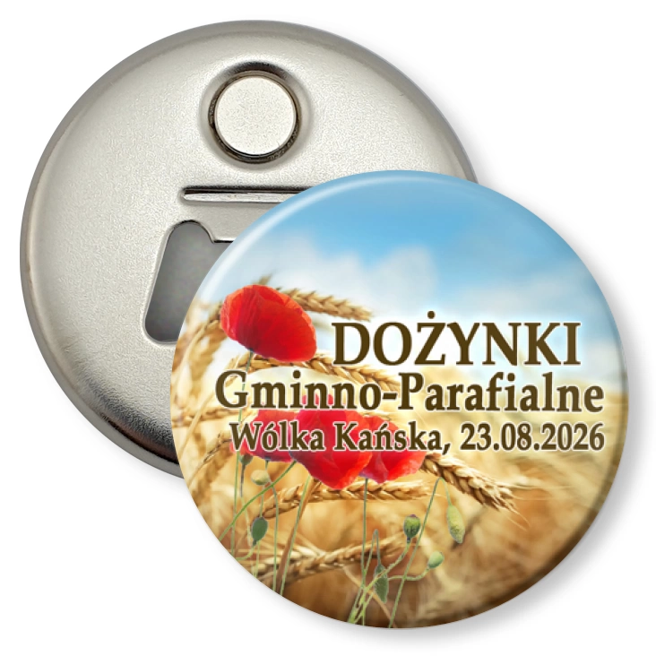 przypinka otwieracz-magnes Dożynki Gminno-Parafialne Wólka Kańska
