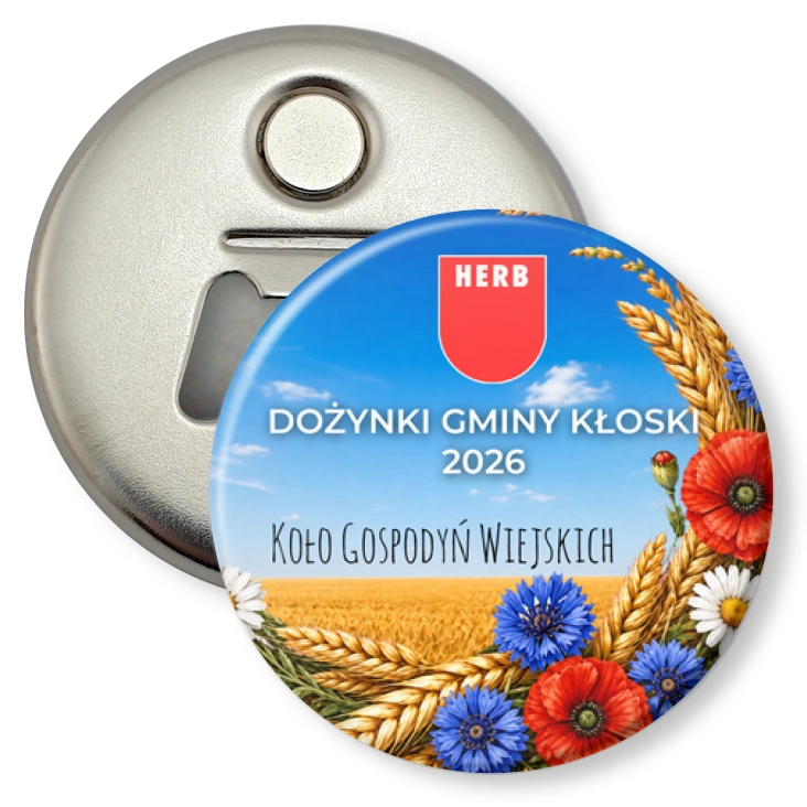 przypinka otwieracz-magnes Dożynki KGW