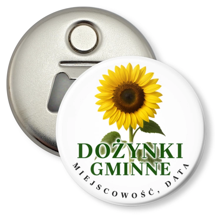 przypinka otwieracz-magnes Dożynki słonecznik