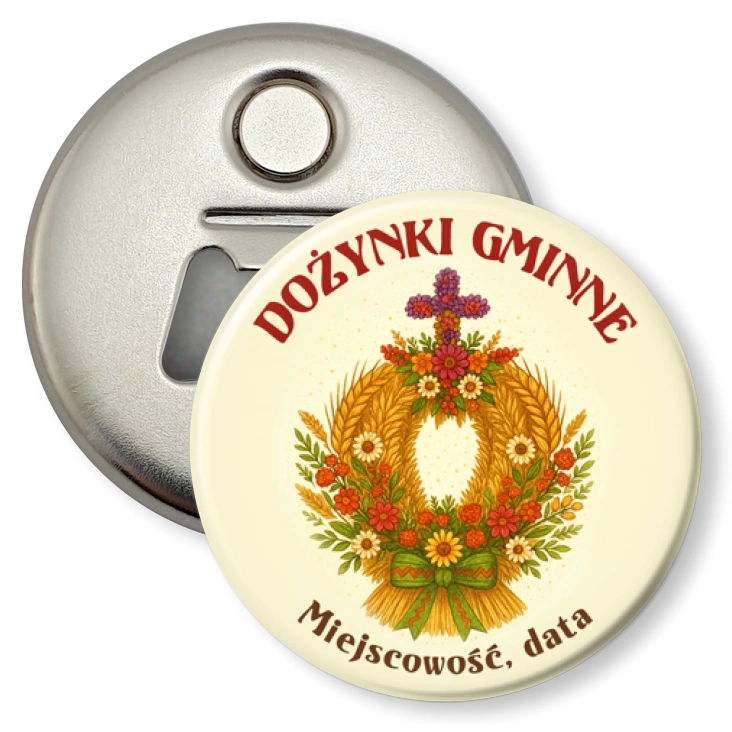 przypinka otwieracz-magnes Dożynki wieniec dożynkowy