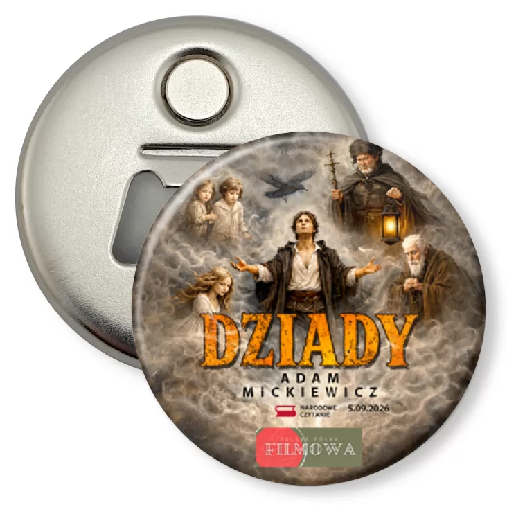 przypinka otwieracz-magnes Dziady PPF