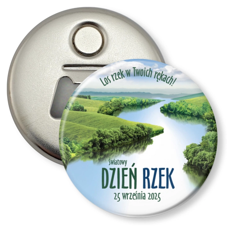 przypinka otwieracz-magnes Dzień Rzek