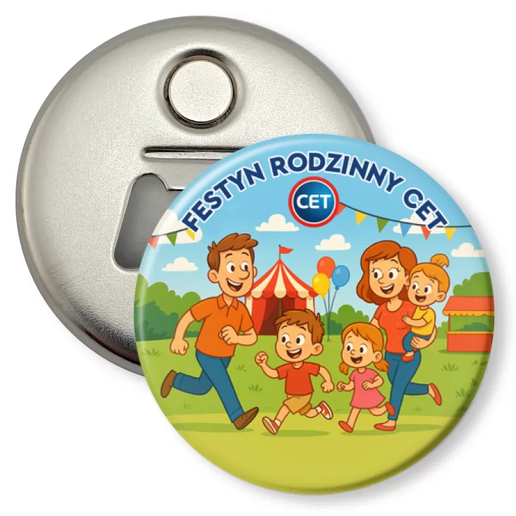 przypinka otwieracz-magnes Festyn rodzinny CET