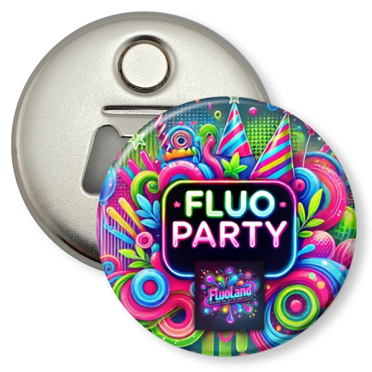 przypinka otwieracz-magnes Fluo party Fluoland