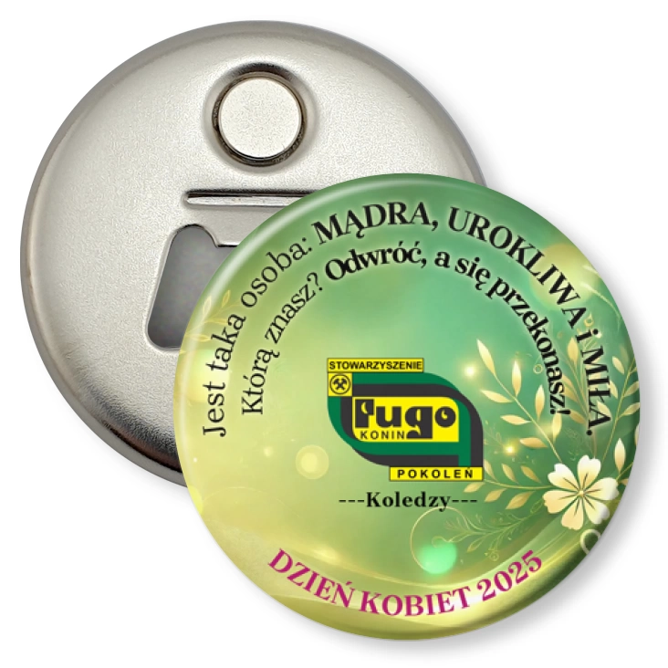 przypinka otwieracz-magnes Fugo Dzień Kobiet 2025