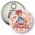 Przypinka otwieracz-magnes Girl power z gestem Kozakiewicza
