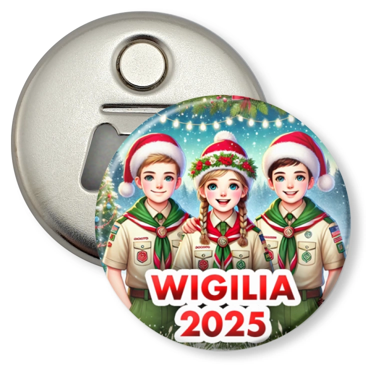 przypinka otwieracz-magnes Harcerska wigilia