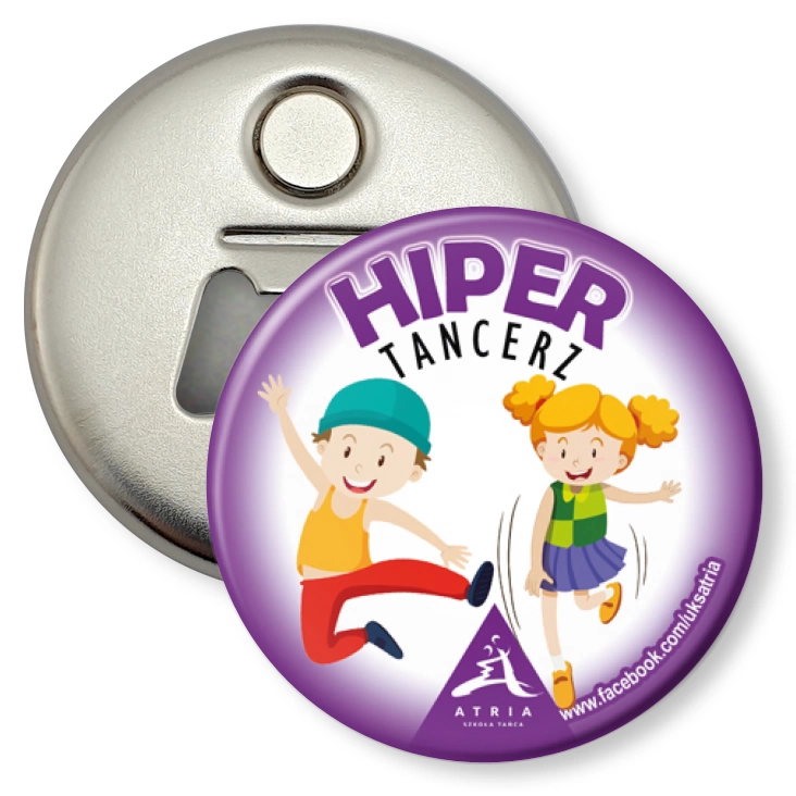 przypinka otwieracz-magnes Hiper Tancerz Szkoła Tańca Atria