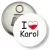 Przypinka otwieracz-magnes I love Karol