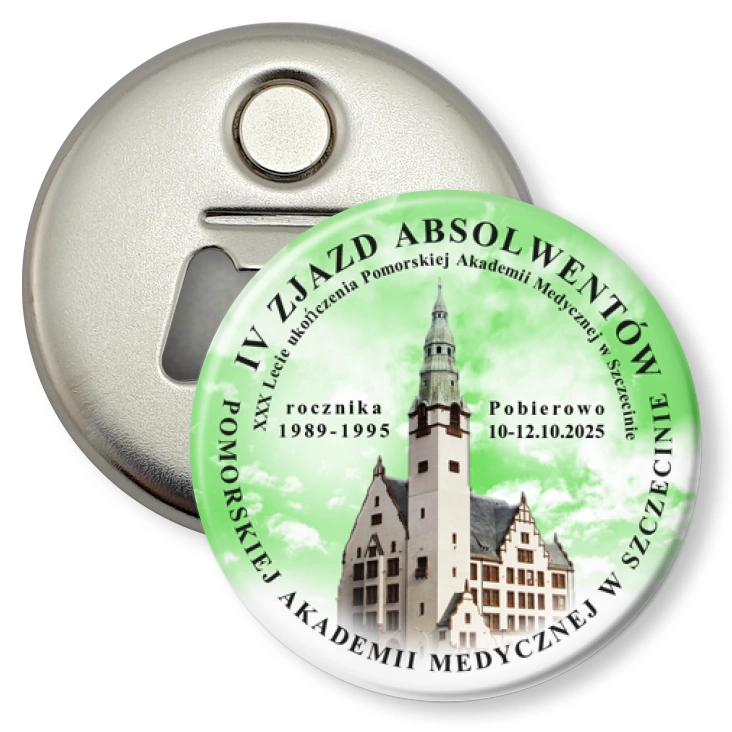 przypinka otwieracz-magnes IV Zjazd Absolwentów Akademii Medycznej w Szczecinie