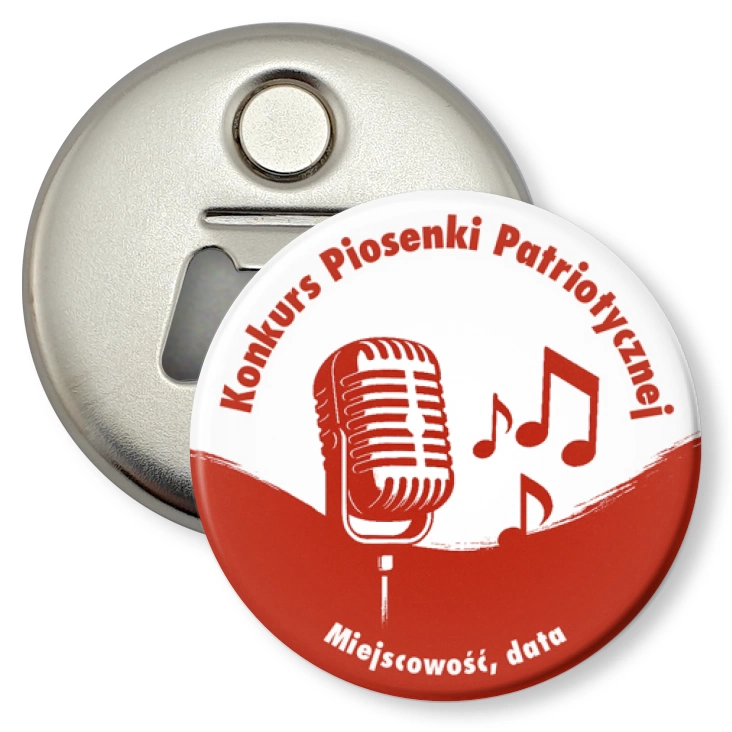 przypinka otwieracz-magnes Konkurs piosenki patriotycznej
