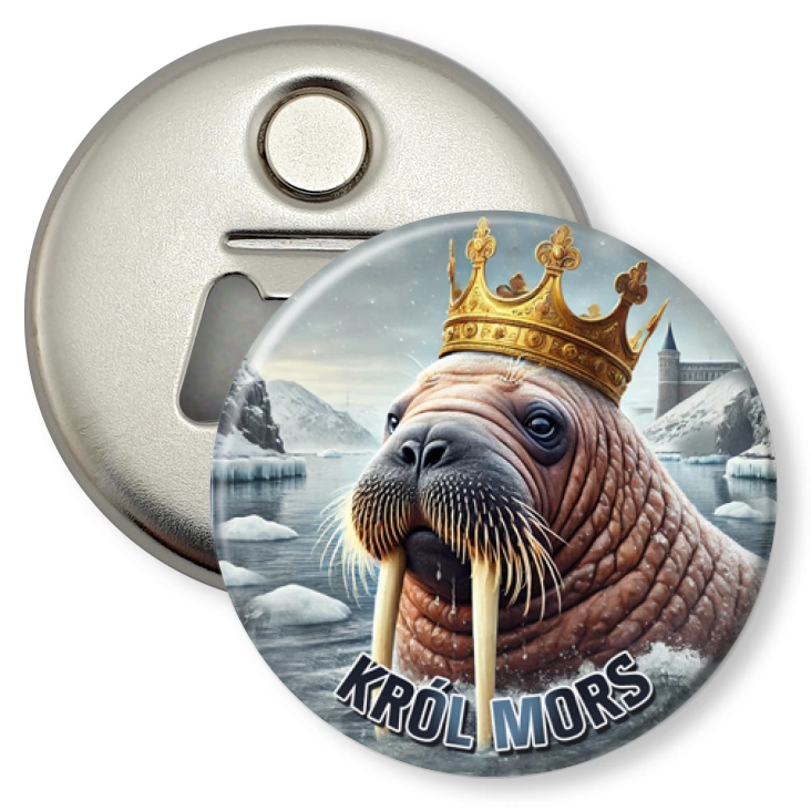 przypinka otwieracz-magnes Król Mors