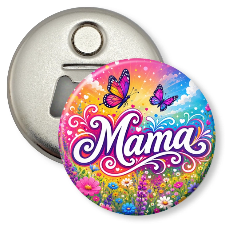 przypinka otwieracz-magnes Mama i motylki