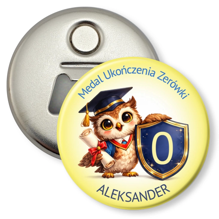 przypinka otwieracz-magnes Medal ukończenia zerówki