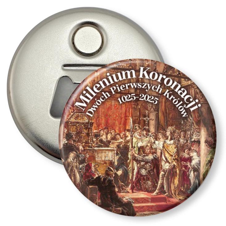 przypinka otwieracz-magnes Milenium koronacji Koronacja pierwszego króla Matejko