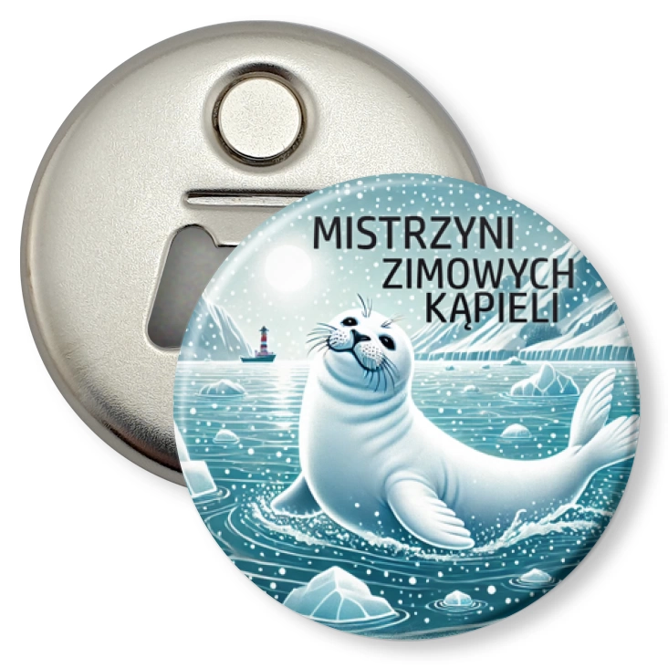 przypinka otwieracz-magnes Mistrzyni zimowych kąpieli