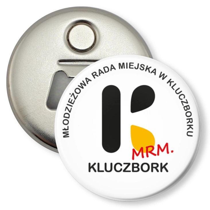przypinka otwieracz-magnes Młodzieżowa Rada Miejska w Kluczborku