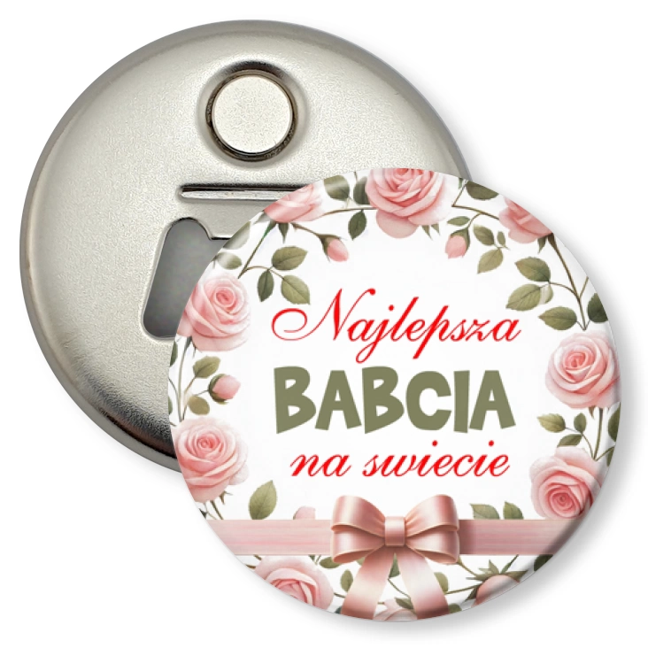 przypinka otwieracz-magnes Najlepsza babcia