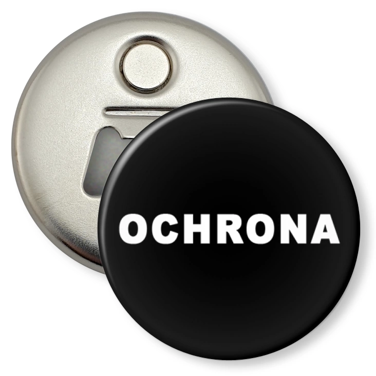 przypinka otwieracz-magnes Ochroniarz