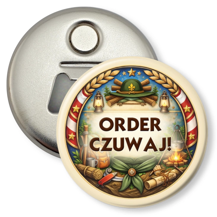 przypinka otwieracz-magnes Order Czuwaj