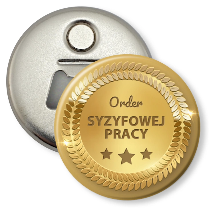 przypinka otwieracz-magnes Order syzyfowej pracy
