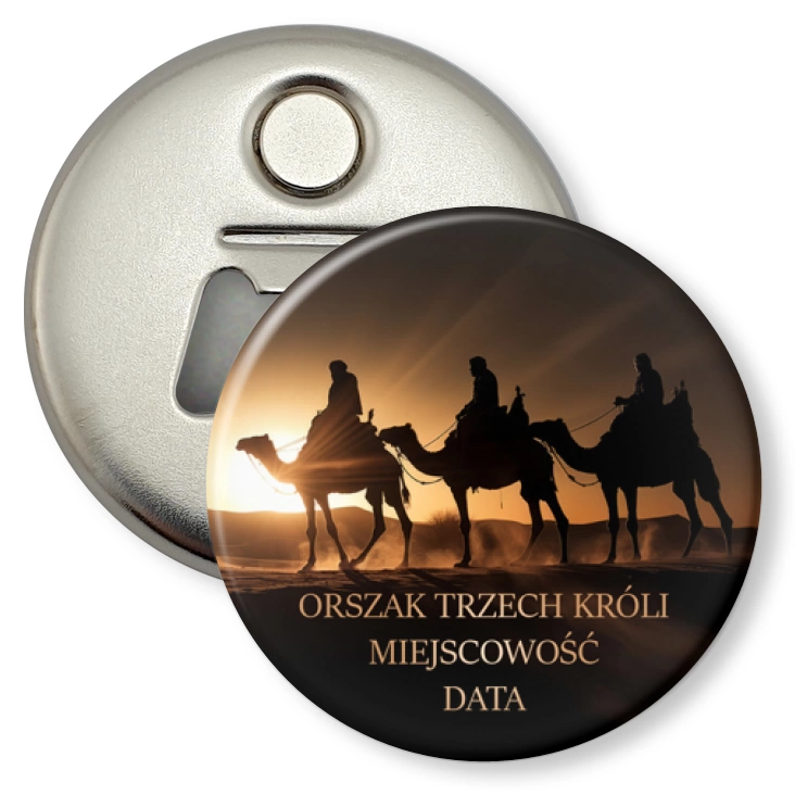 przypinka otwieracz-magnes Orszak Trzech Króli Twoja Miejscowość