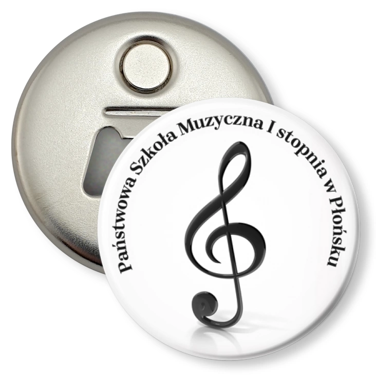 przypinka otwieracz-magnes Państwowa Szkoła Muzyczna I stopnia w Płońsku